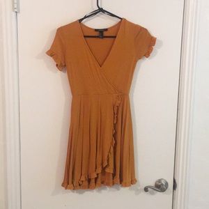 Mustard yellow ruffle dress